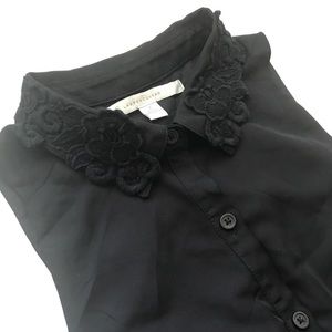 Lauren Conrad Button Down Lace Collar Dress